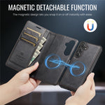 AUTSPACE A05 For Samsung Galaxy S25 FE Case Wallet Stand Detachable Leather Magnetic Phone Cover