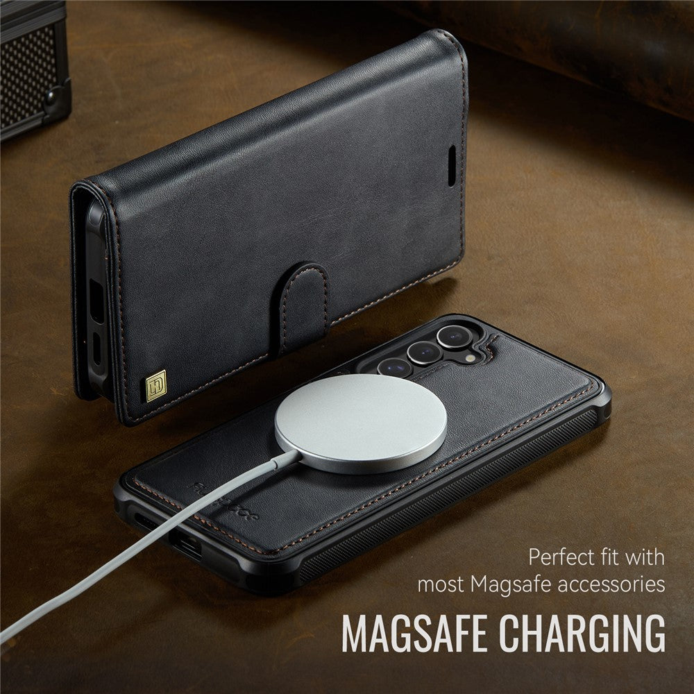 AUTSPACE A05 For Samsung Galaxy S25 FE Case Wallet Stand Detachable Leather Magnetic Phone Cover
