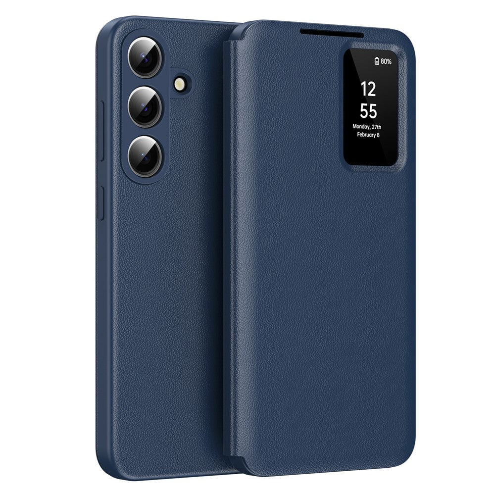 For Samsung Galaxy S26 Case with Card Holder Smart View Window Leather Phone Cover