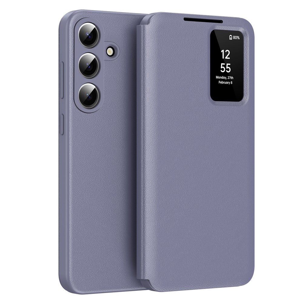 For Samsung Galaxy S26 Case with Card Holder Smart View Window Leather Phone Cover