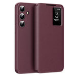 For Samsung Galaxy S26+ Case with Card Holder Smart View Window Leather Phone Cover