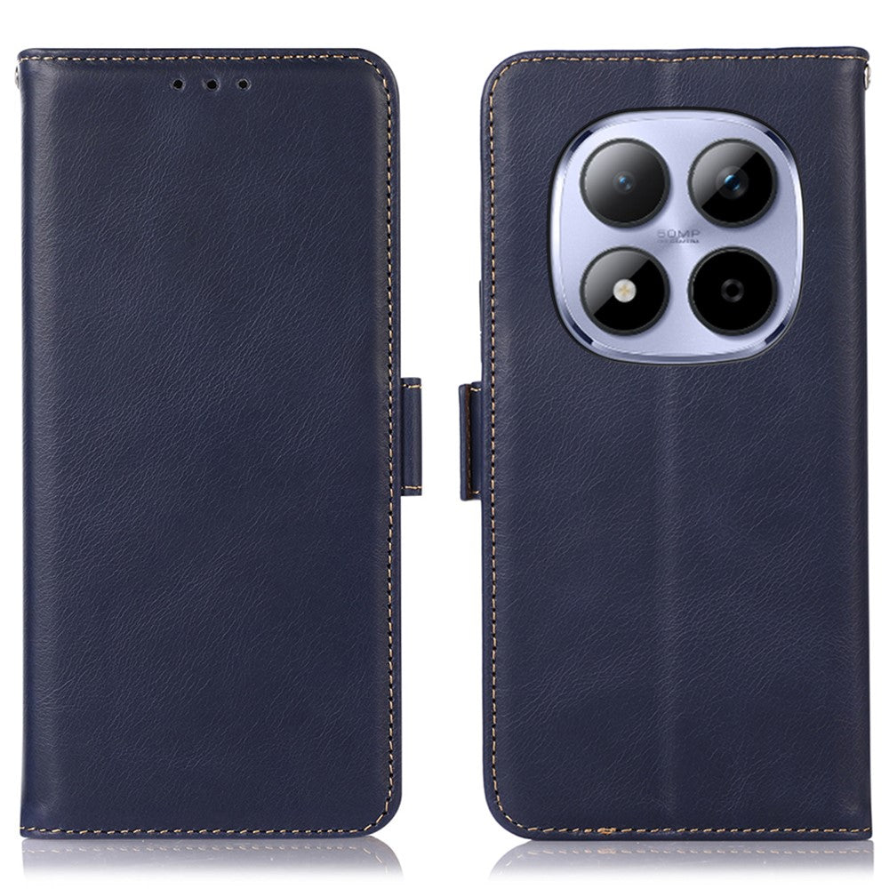 For Xiaomi Redmi Note 15 Pro 4G (Global) Case RFID Blocking Genuine Cow Leather Wallet Phone Cover