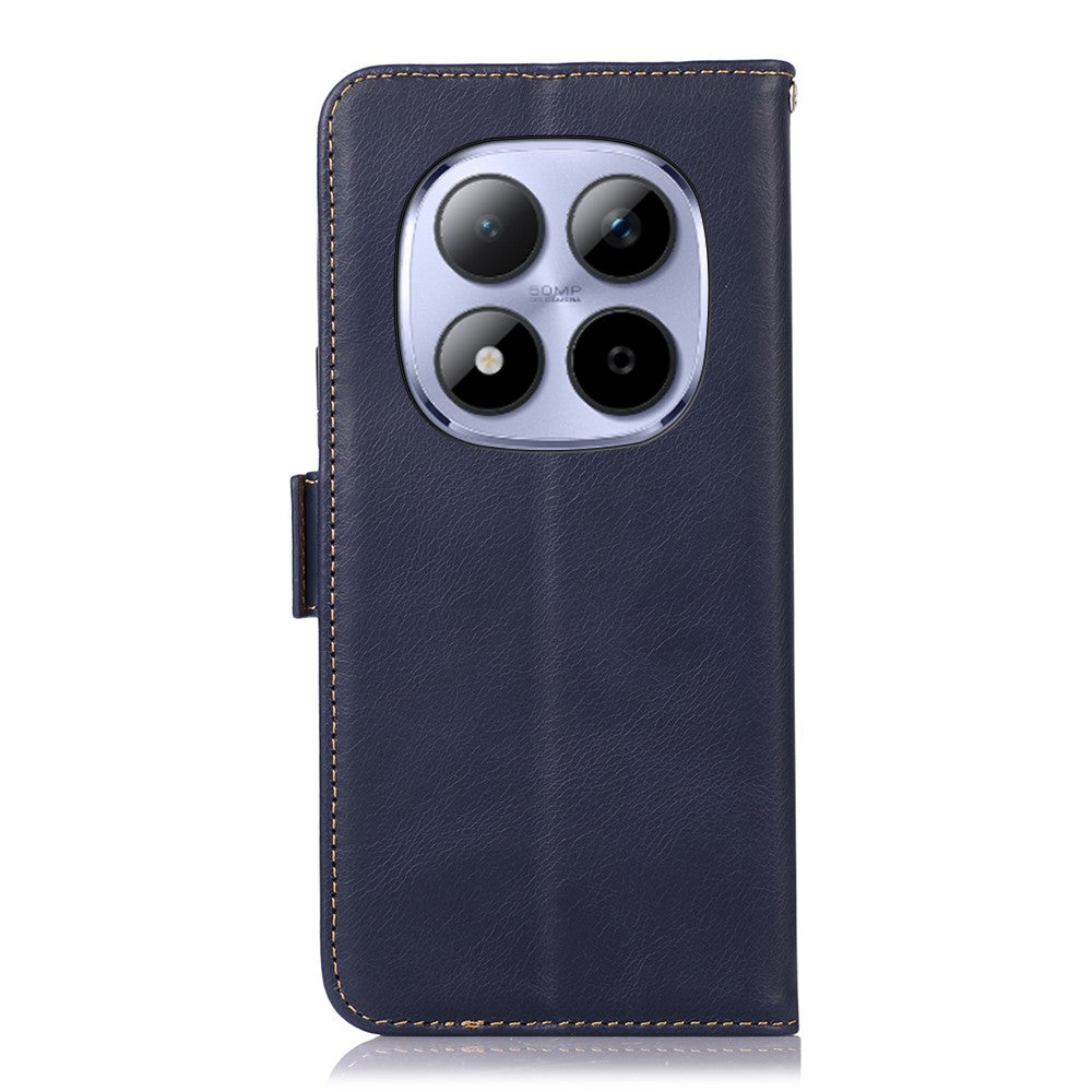 For Xiaomi Redmi Note 15 Pro 4G (Global) Case RFID Blocking Genuine Cow Leather Wallet Phone Cover
