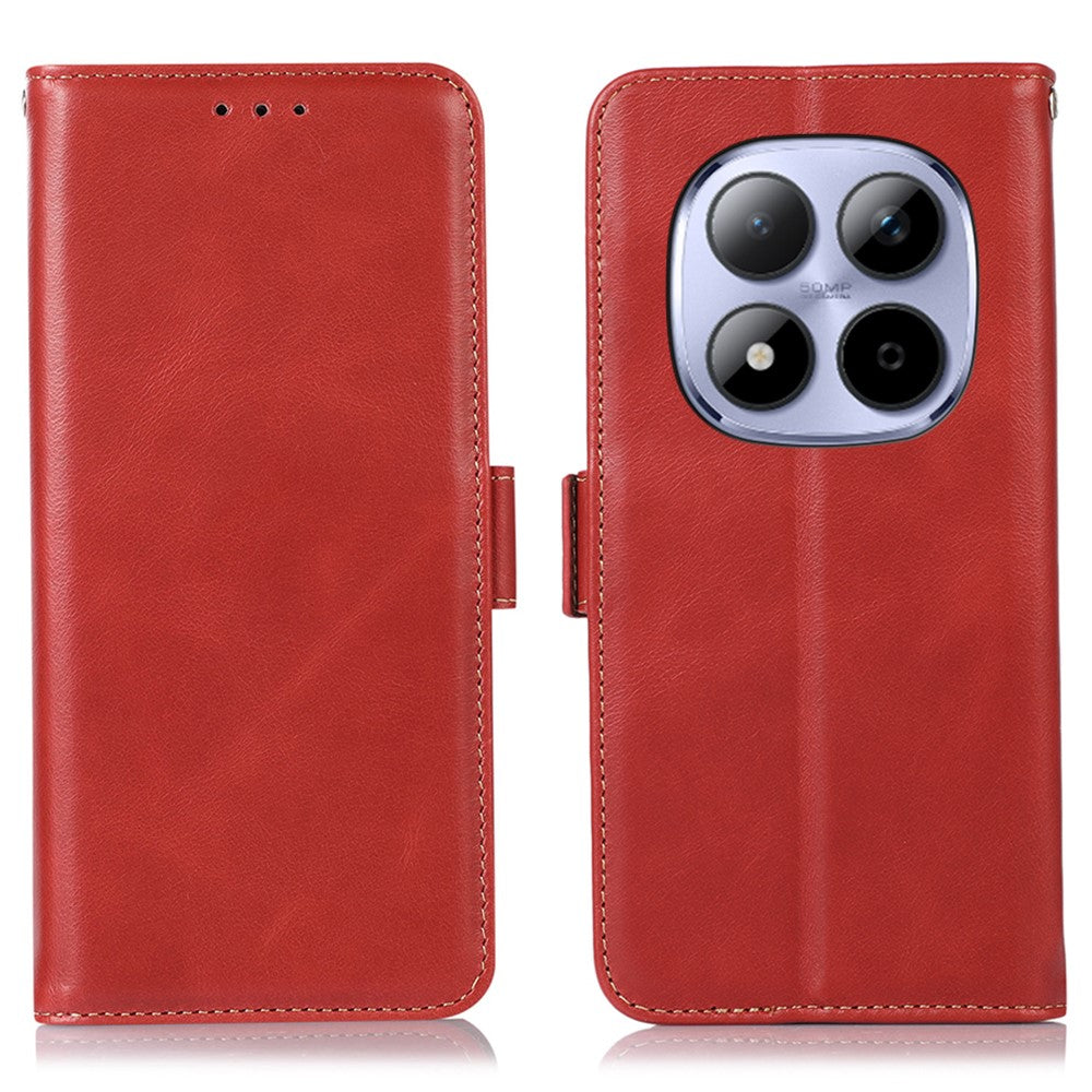 For Xiaomi Redmi Note 15 Pro 4G (Global) Case RFID Blocking Genuine Cow Leather Wallet Phone Cover