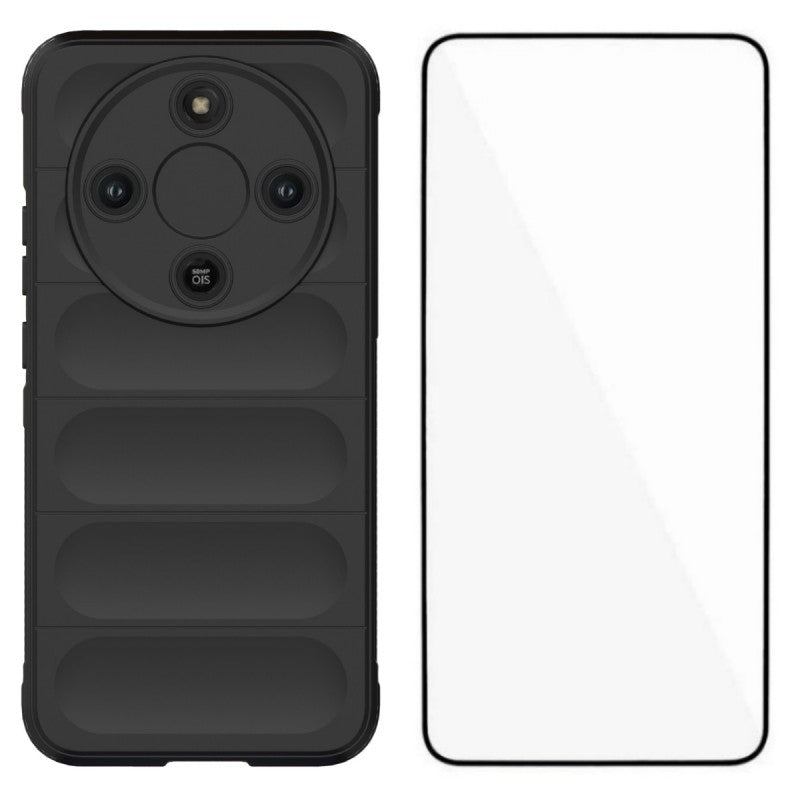 WANLONFENG For Honor Magic8 Lite 5G / Honor X70 5G / Honor X9d 5G TPU Case  HD Series Anti Slip Phone Cover with Tempered Glass