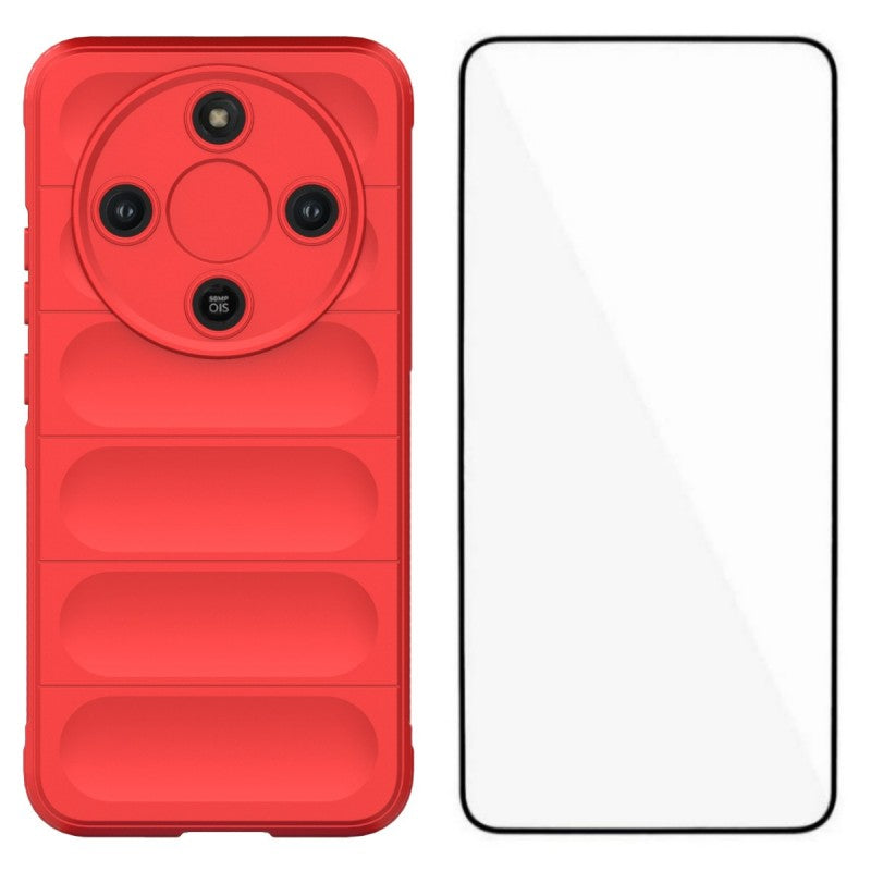 WANLONFENG For Honor Magic8 Lite 5G / Honor X70 5G / Honor X9d 5G TPU Case  HD Series Anti Slip Phone Cover with Tempered Glass