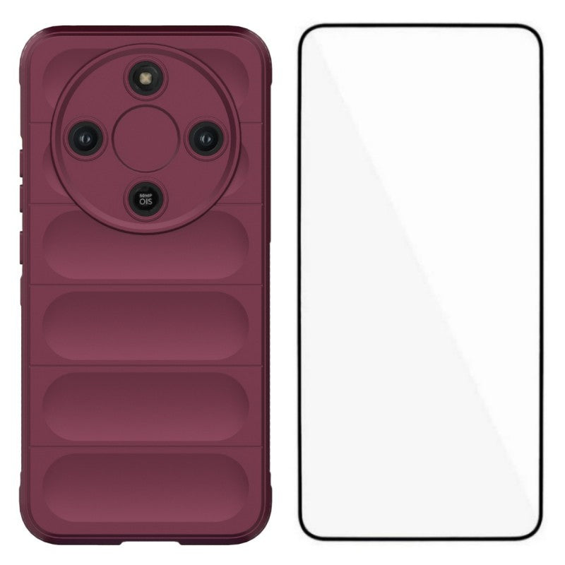 WANLONFENG For Honor Magic8 Lite 5G / Honor X70 5G / Honor X9d 5G TPU Case  HD Series Anti Slip Phone Cover with Tempered Glass