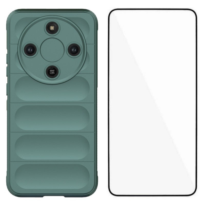 WANLONFENG For Honor Magic8 Lite 5G / Honor X70 5G / Honor X9d 5G TPU Case  HD Series Anti Slip Phone Cover with Tempered Glass