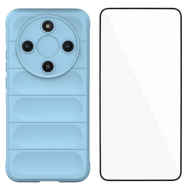 WANLONFENG For Honor Magic8 Lite 5G / Honor X70 5G / Honor X9d 5G TPU Case  HD Series Anti Slip Phone Cover with Tempered Glass