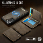 CASEME For Samsung Galaxy S21 5G / Galaxy S21 4G Magnetic Case ME80 Series Leather PC TPU Phone Cover with Detachable Wallet