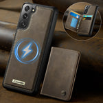 CASEME For Samsung Galaxy S21 5G / Galaxy S21 4G Magnetic Case ME80 Series Leather PC TPU Phone Cover with Detachable Wallet