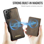 CASEME För Samsung Galaxy S21 5G / Galaxy S21 4G Magnetiskt Skal ME80-serien Läder PC TPU mobilskal med Avtagbar Plånbok