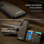 CASEME För Samsung Galaxy S21 5G / Galaxy S21 4G Magnetiskt Skal ME80-serien Läder PC TPU mobilskal med Avtagbar Plånbok