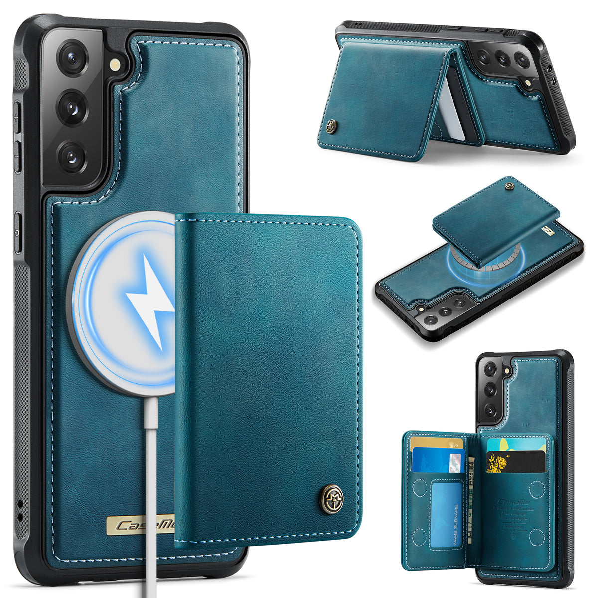 CASEME For Samsung Galaxy S21 5G / Galaxy S21 4G Magnetic Case ME80 Series Leather PC TPU Phone Cover with Detachable Wallet