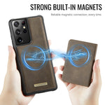 CASEME För Samsung Galaxy S21 Ultra 5G Magnetiskt Skal ME80-serien Läder PC TPU mobilskal med Avtagbar Plånbok