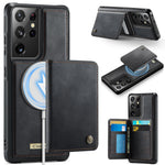 CASEME For Samsung Galaxy S21 Ultra 5G Magnetic Case ME80 Series Leather PC TPU Phone Cover with Detachable Wallet
