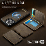 CASEME For iPhone 14 Pro Magnetic Case ME80 Series Leather PC TPU Phone Cover with Detachable Wallet