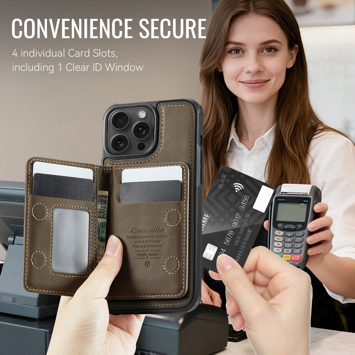 CASEME For iPhone 14 Pro Magnetic Case ME80 Series Leather PC TPU Phone Cover with Detachable Wallet