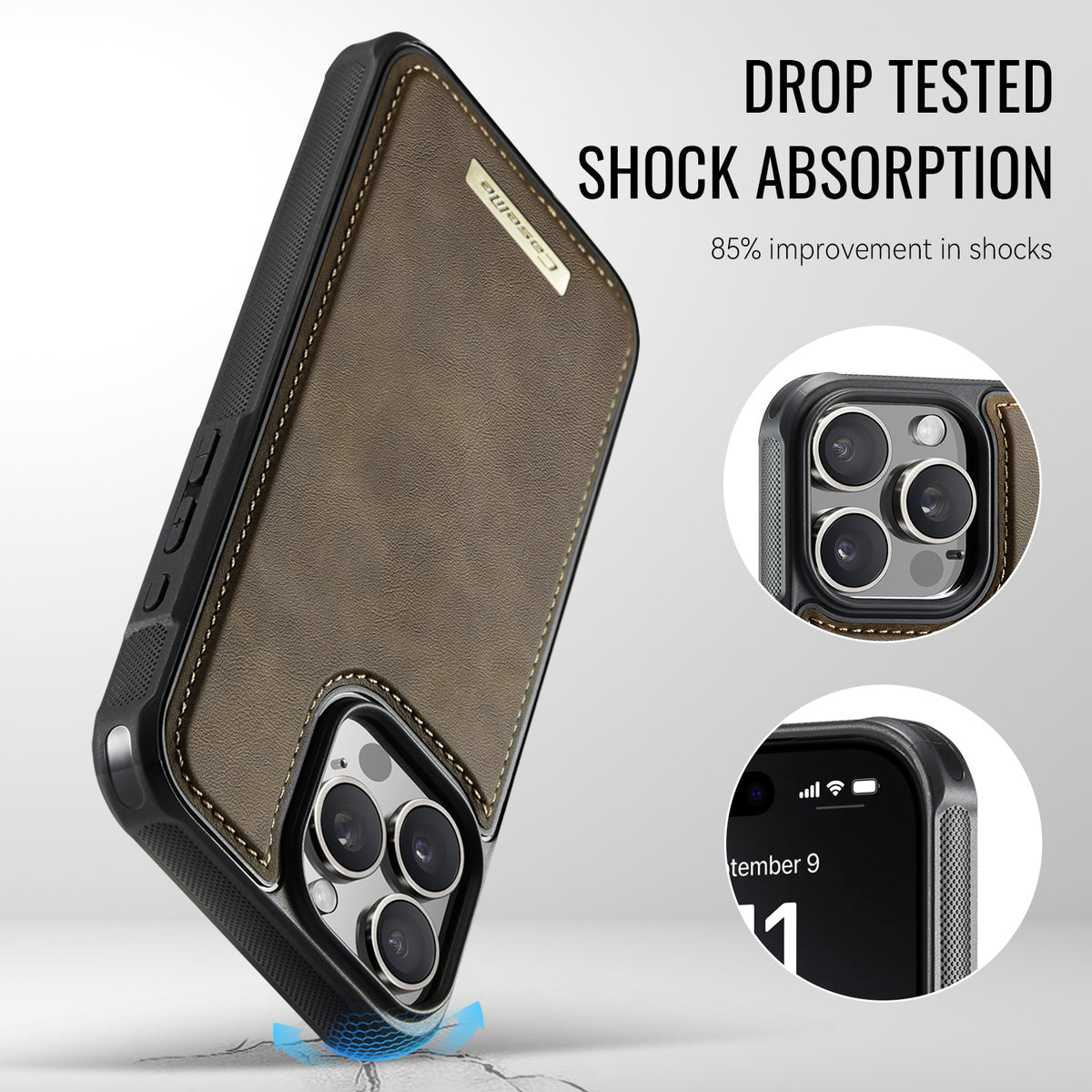 CASEME For iPhone 14 Pro Magnetic Case ME80 Series Leather PC TPU Phone Cover with Detachable Wallet