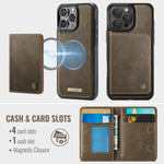 CASEME For iPhone 14 Pro Max Magnetic Case ME80 Series Leather PC TPU Phone Cover with Detachable Wallet