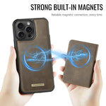 CASEME For iPhone 14 Pro Max Magnetic Case ME80 Series Leather PC TPU Phone Cover with Detachable Wallet