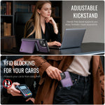 CASEME magnetisk cover til iPhone 15, ME80-serien, læder-PC-TPU-mobilcover med aftagelig pung