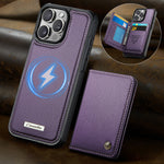 CASEME For iPhone 15 Pro Max Magnetic Case  ME80 Series Leather PC TPU Phone Cover with Detachable Wallet