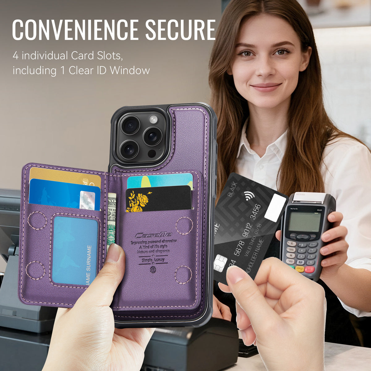 CASEME For iPhone 15 Pro Max Magnetic Case  ME80 Series Leather PC TPU Phone Cover with Detachable Wallet