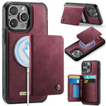 CASEME For iPhone 15 Pro Max Magnetic Case  ME80 Series Leather PC TPU Phone Cover with Detachable Wallet