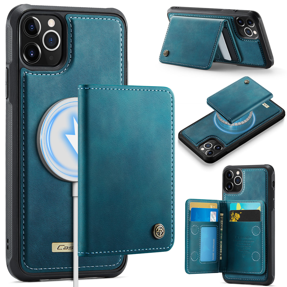 CASEME For iPhone 11 Pro Max Magnetic Case  ME80 Series Leather PC TPU Phone Cover with Detachable Wallet
