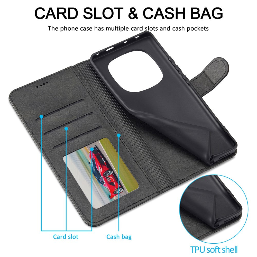 LC.IMEEKE Wallet Case for Xiaomi Poco M8 5G / Redmi Note 15 5G (Global) / 15 4G (Global) Calf Texture Leather Phone Cover