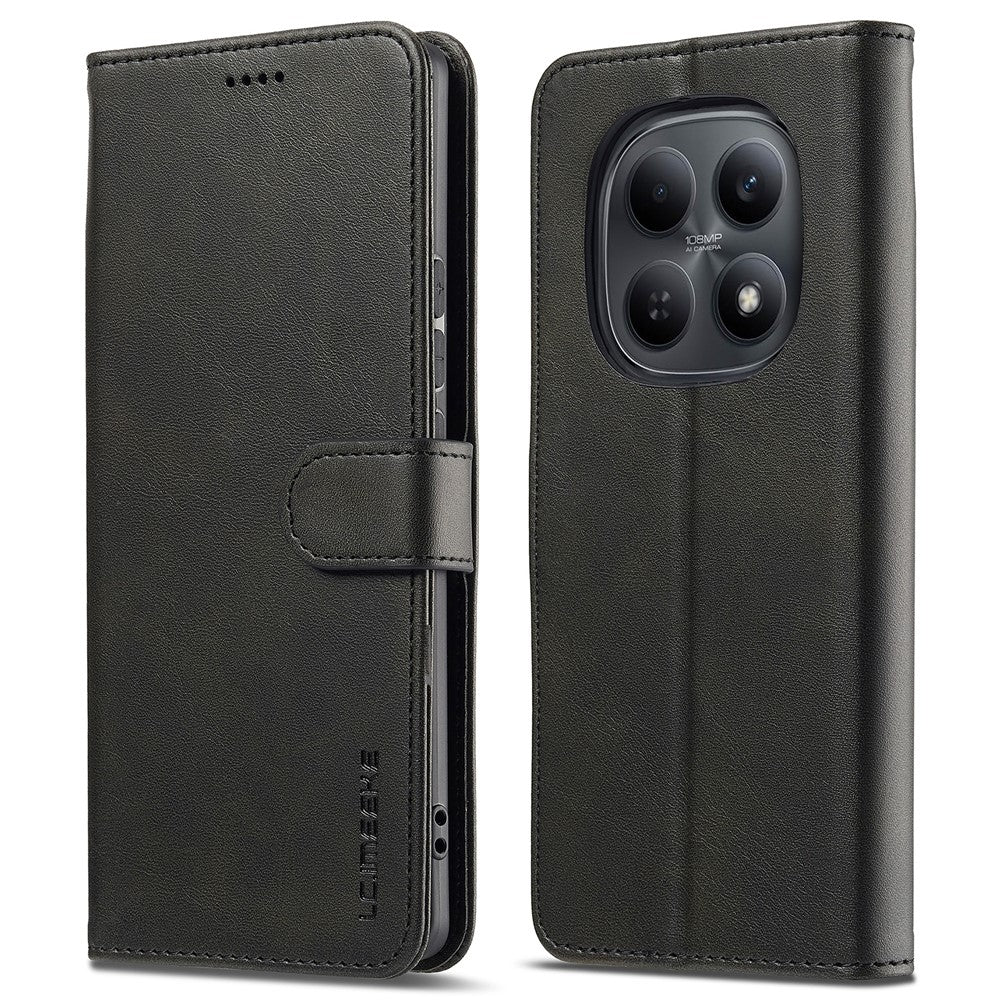 LC.IMEEKE Wallet Case for Xiaomi Poco M8 5G / Redmi Note 15 5G (Global) / 15 4G (Global) Calf Texture Leather Phone Cover