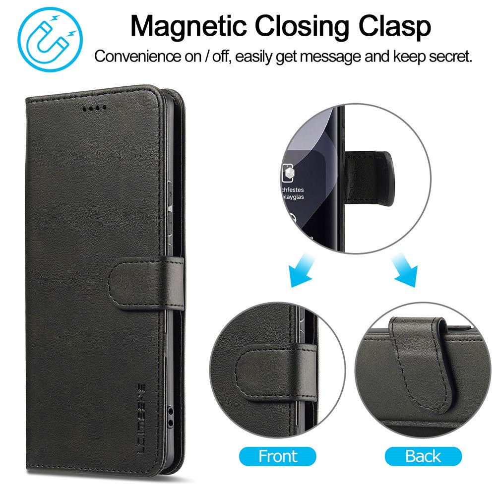 LC.IMEEKE Wallet Case for Xiaomi Poco M8 5G / Redmi Note 15 5G (Global) / 15 4G (Global) Calf Texture Leather Phone Cover