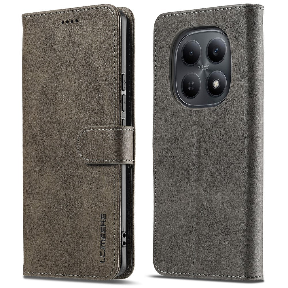 LC.IMEEKE Wallet Case for Xiaomi Poco M8 5G / Redmi Note 15 5G (Global) / 15 4G (Global) Calf Texture Leather Phone Cover