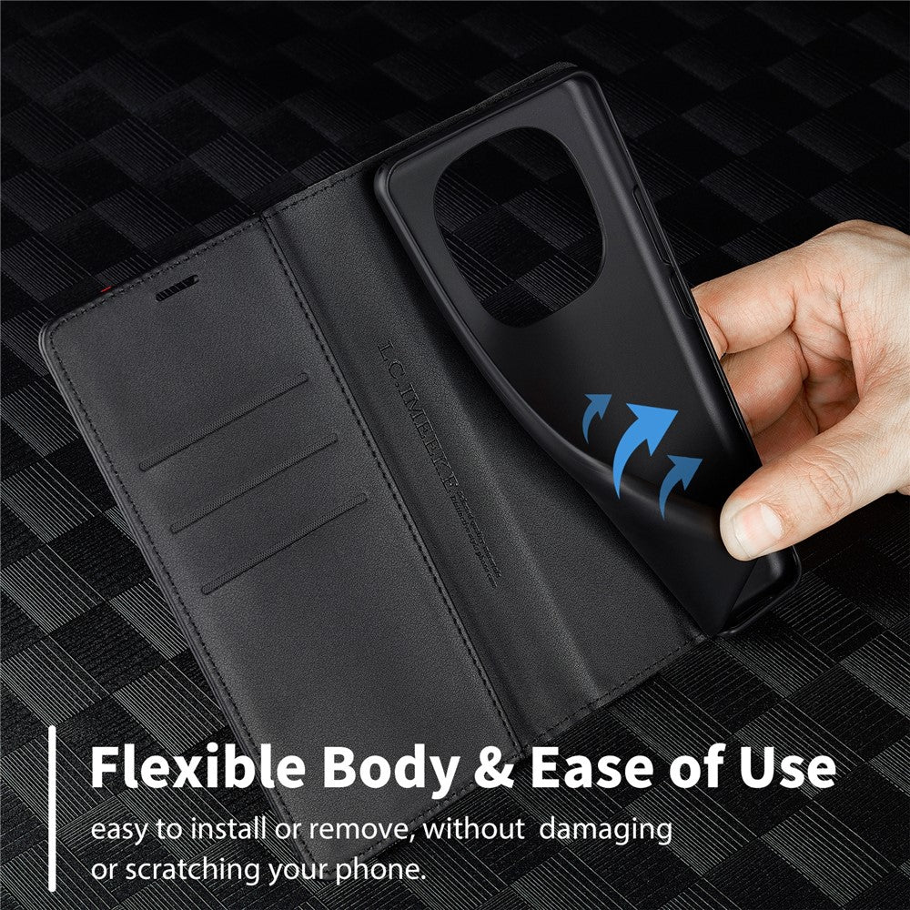 LC.IMEEKE För Xiaomi Redmi Note 15 Pro 4G (Global) Plånboksfodral i läder med kolfibertextur, mobilfodral