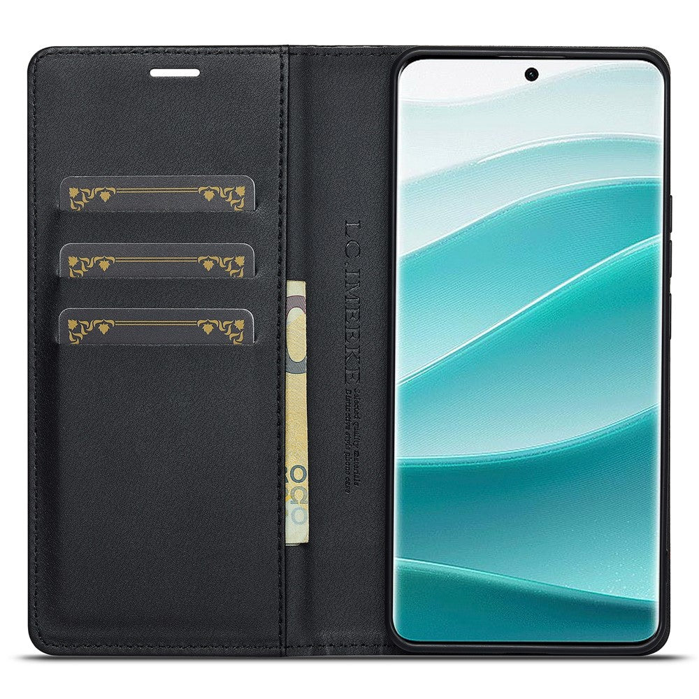 LC.IMEEKE For Xiaomi Poco M8 Pro 5G / Redmi Note 15 Pro+ 5G (Global) Wallet Case Carbon Fiber Texture Leather Phone Cover