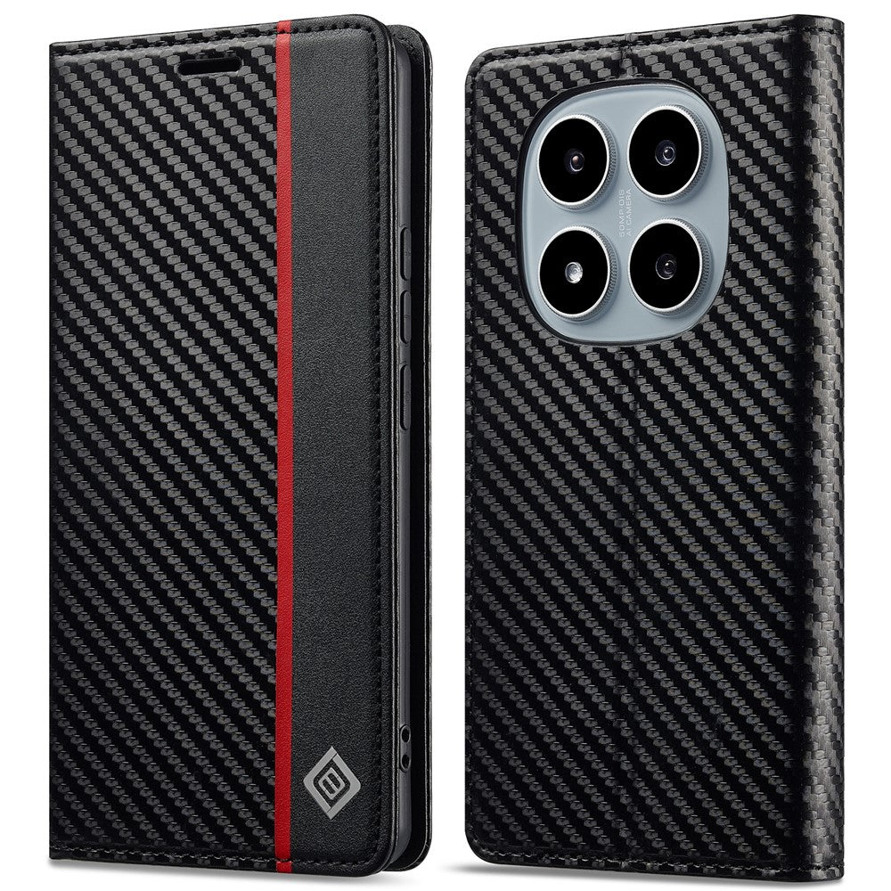 LC.IMEEKE För Xiaomi Poco M8 Pro 5G / Redmi Note 15 Pro+ 5G (Global) Plånboksfodral Kolfibertextur Läder mobilskal