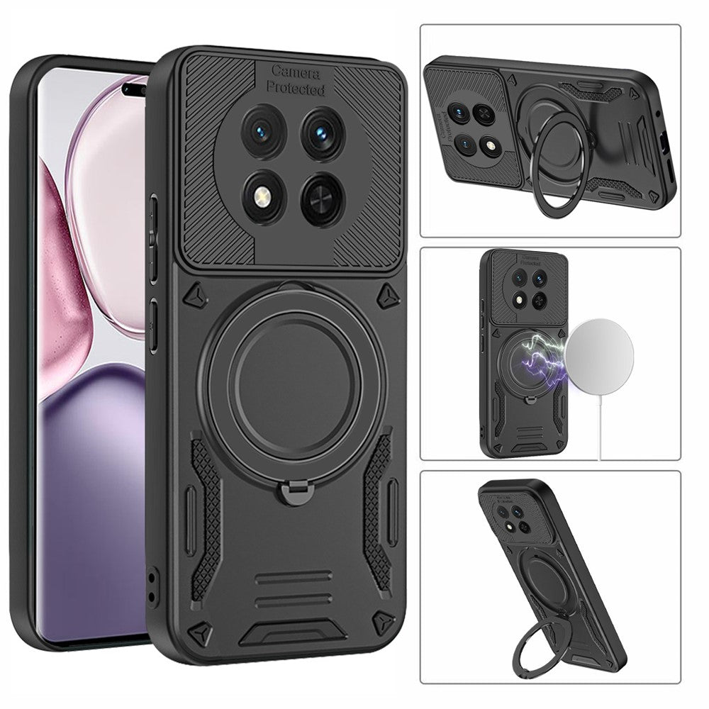 Magnetic Case For Honor Magic7 Lite 5G  /  X60 Pro 5G  /  X9c 5G Shockproof TPU + PC Phone Back Cover with Kickstand