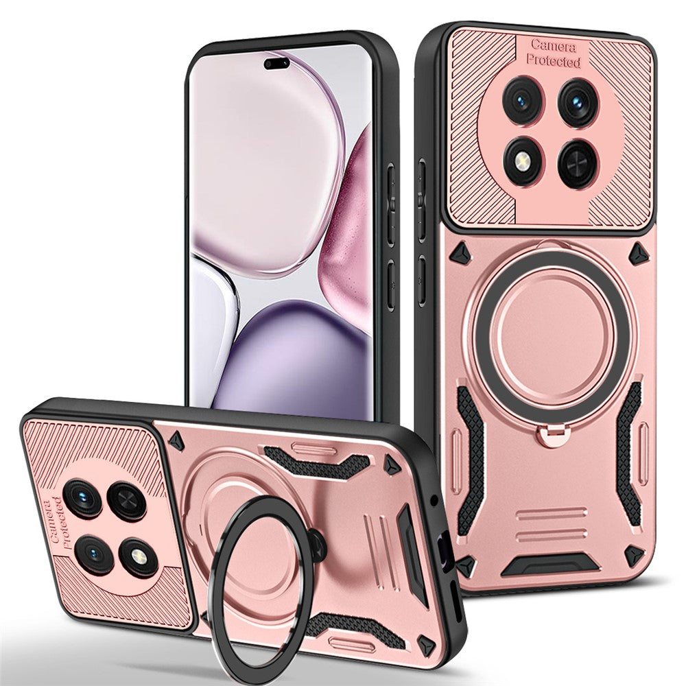 Magnetic Case For Honor Magic7 Lite 5G  /  X60 Pro 5G  /  X9c 5G Shockproof TPU + PC Phone Back Cover with Kickstand