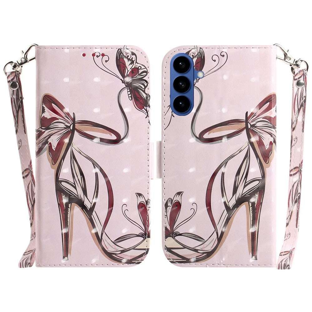 For Samsung Galaxy A37 5G Case Pattern Printing Leather Wallet Phone Cover with Wrist Strap