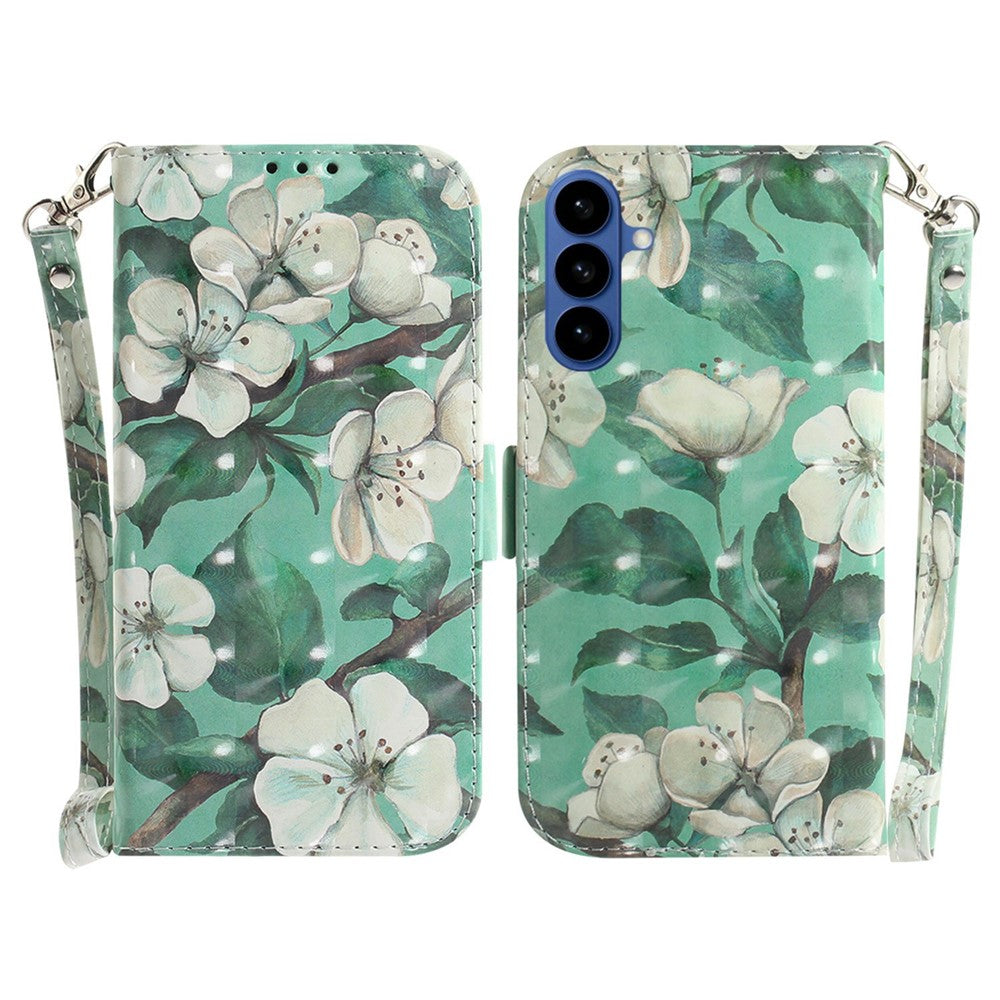 For Samsung Galaxy A37 5G Case Pattern Printing Leather Wallet Phone Cover with Wrist Strap