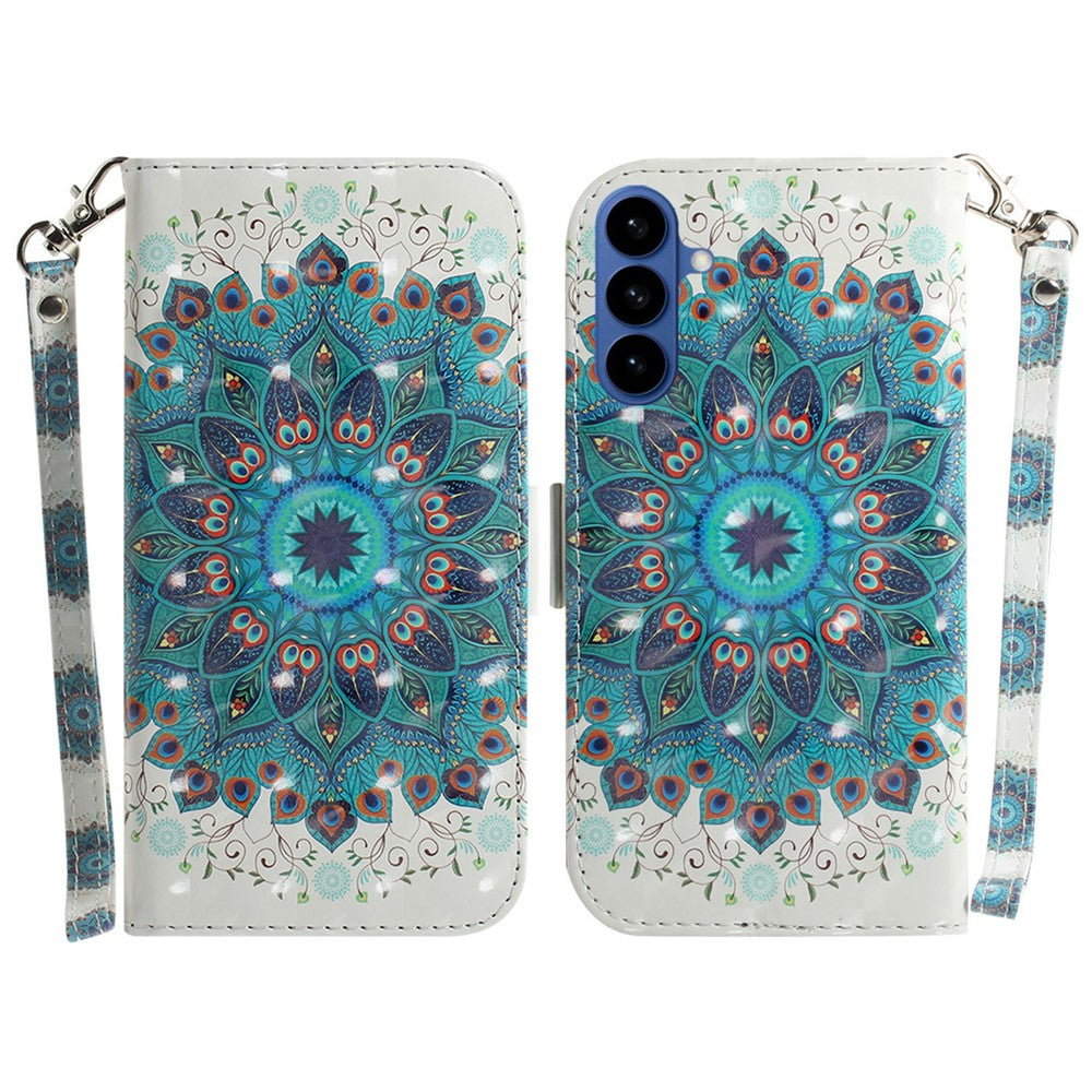 For Samsung Galaxy A37 5G Case Pattern Printing Leather Wallet Phone Cover with Wrist Strap