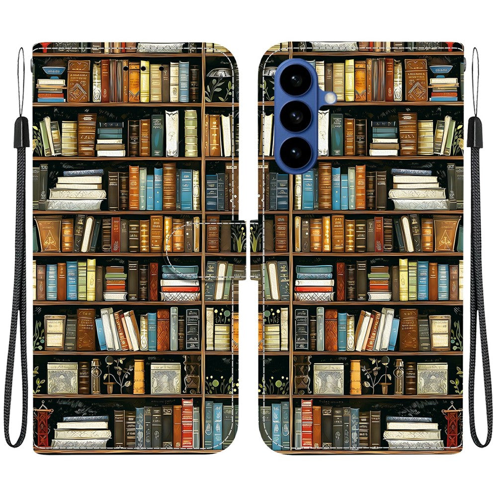 Samsung Galaxy A37 5G Läderfodral Stativ Plånbok Mönster Tryck mobilfodral med Handledsrem