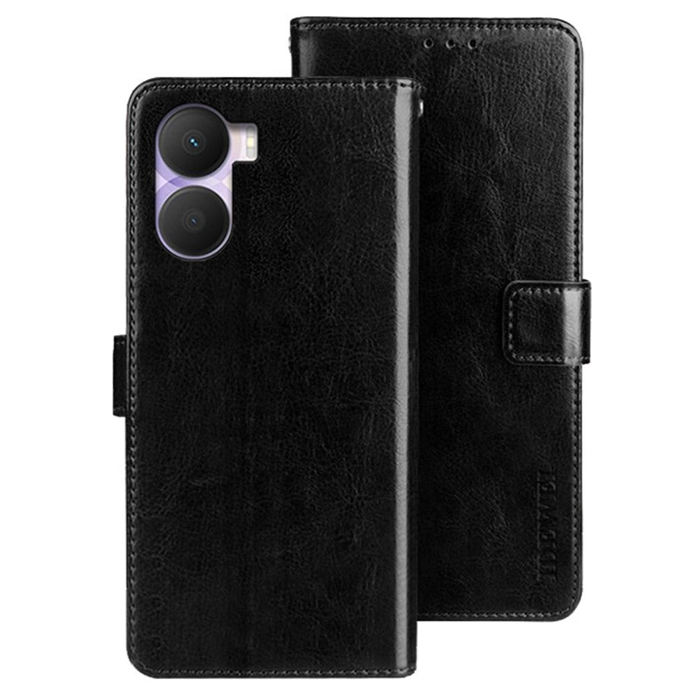 IDEWEI For Honor Play 40 Plus 5G Crazy Horse-tekstur PU-læder telefonbeskyttelsescover Drypfri Flip Stand Pung Cover
