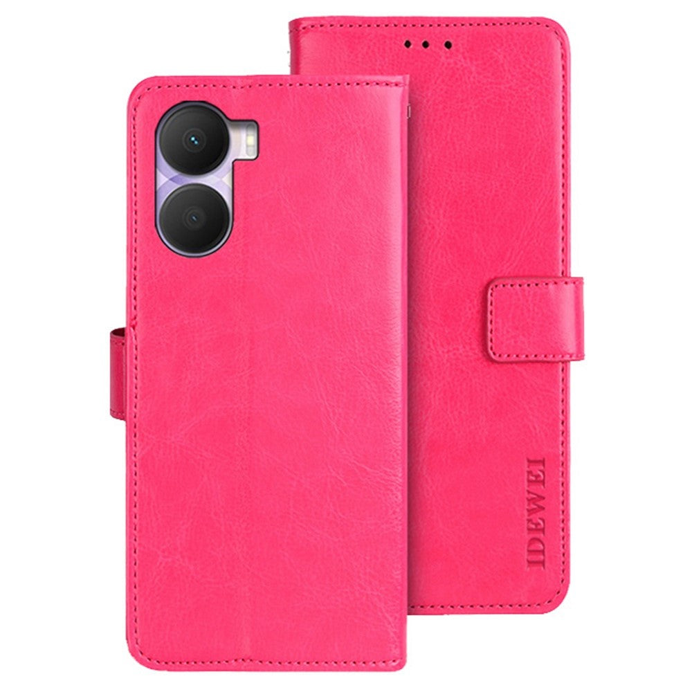 IDEWEI For Honor Play 40 Plus 5G Crazy Horse-tekstur PU-læder telefonbeskyttelsescover Drypfri Flip Stand Pung Cover