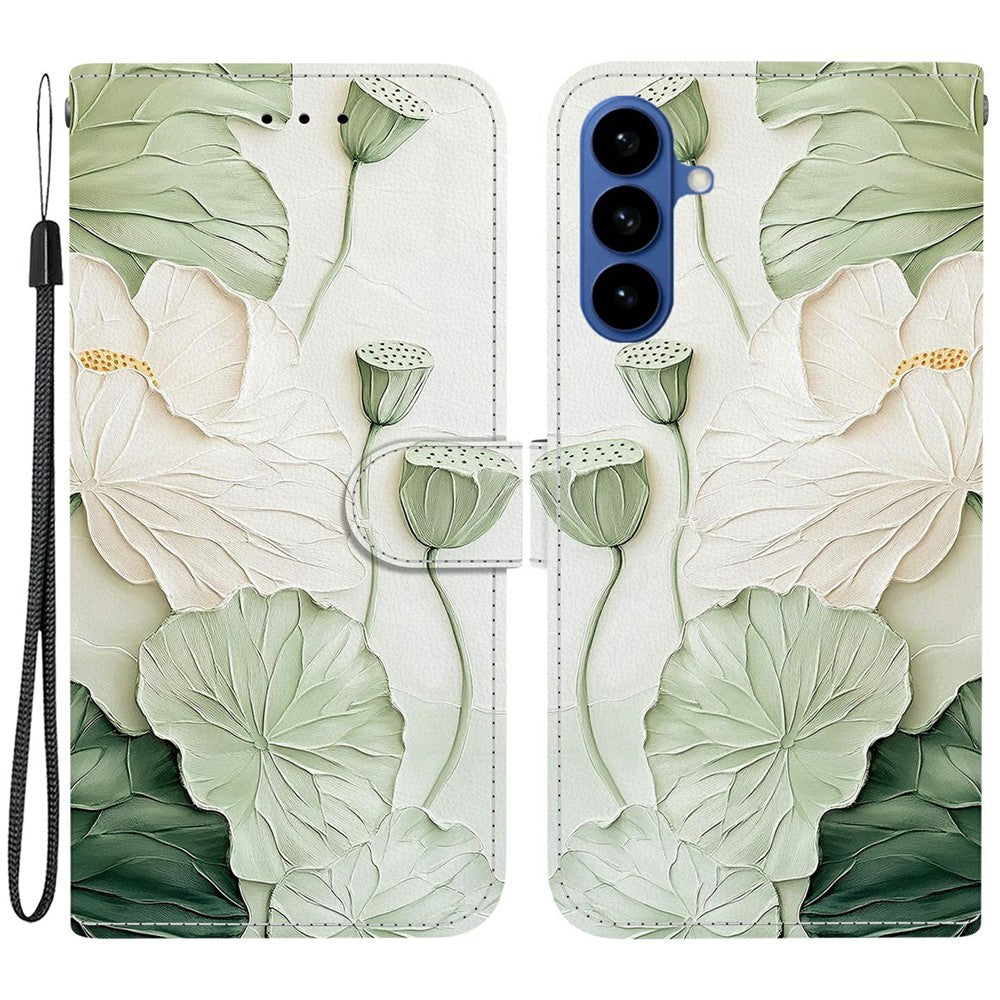 Samsung Galaxy A57 5G Plånboksfodral Mönstertryck Läder Stativ mobilfodral med Rem