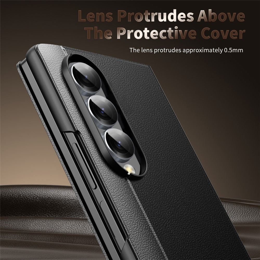 Til Samsung Galaxy Z Fold4 5G-cover Smart View Window lædertelefoncover