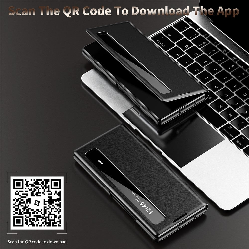 Til Samsung Galaxy Z Fold4 5G-cover Smart View Window lædertelefoncover