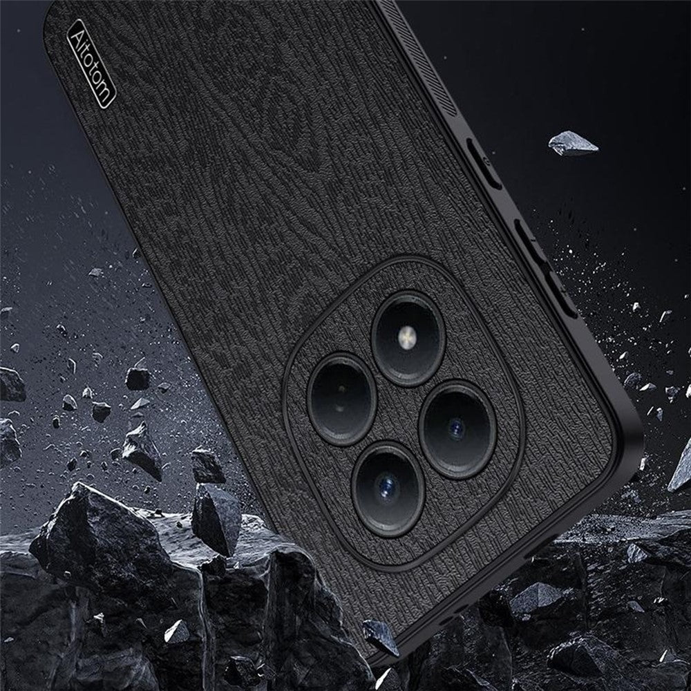 For Xiaomi Redmi Note 15 4G (Global) Case Wood Texture PU Leather Coated PC TPU Phone Cover