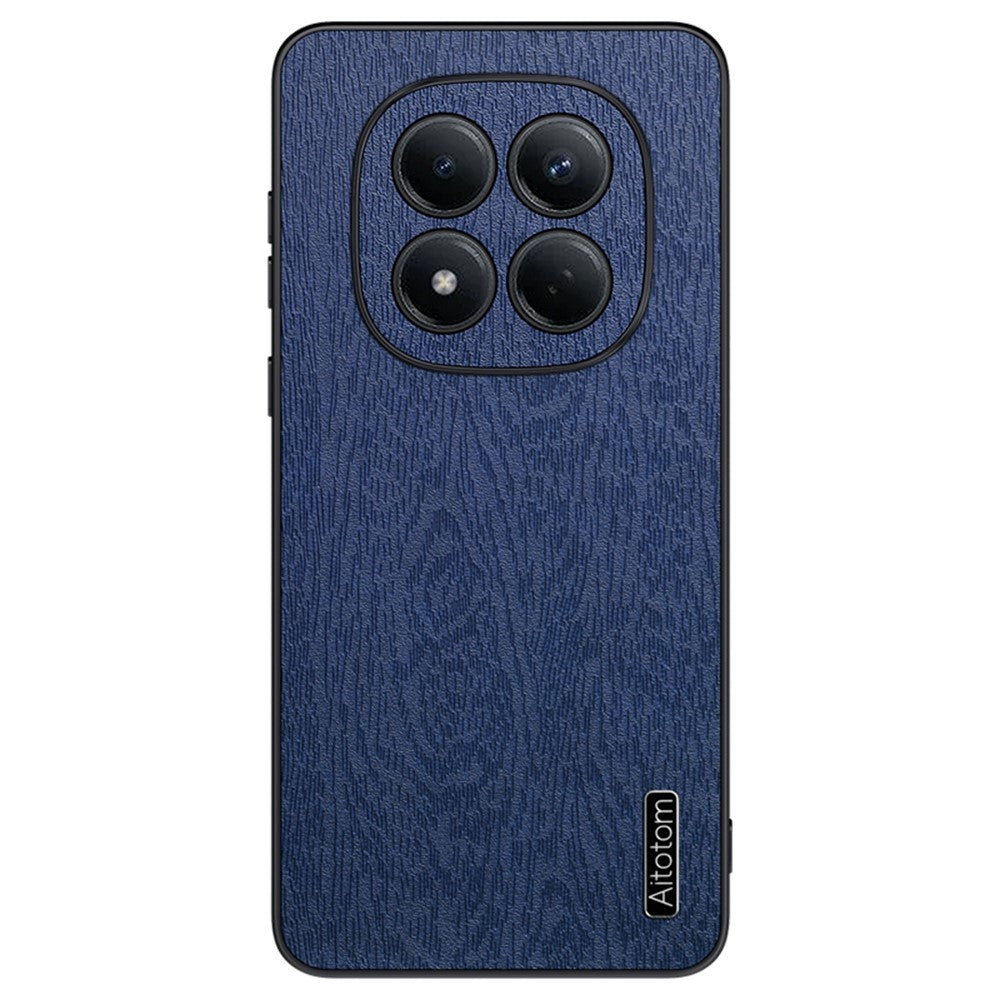 For Xiaomi Redmi Note 15 4G (Global) Case Wood Texture PU Leather Coated PC TPU Phone Cover